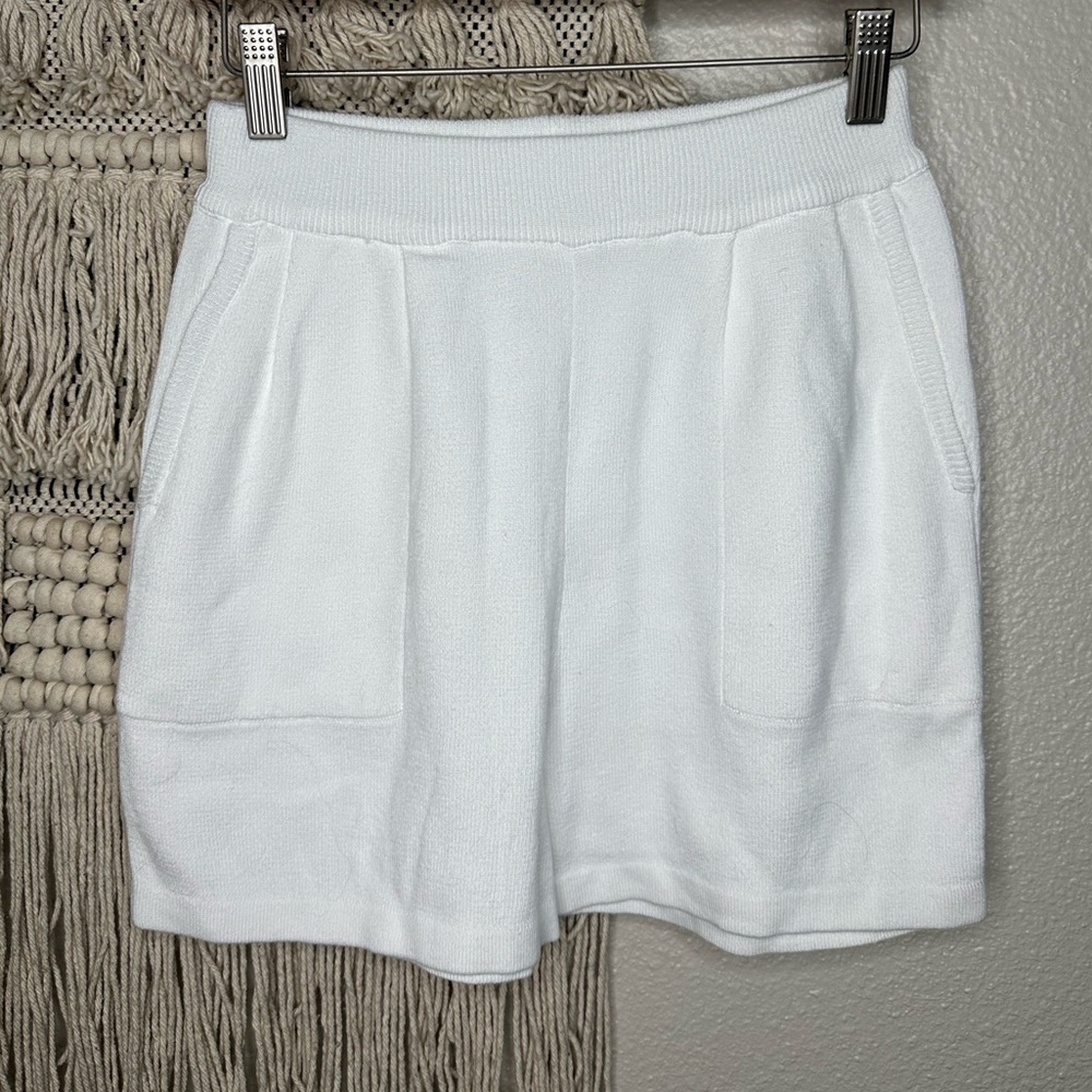 White Knit Shorts